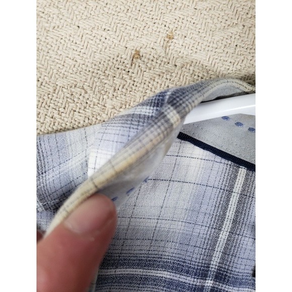 Calvin Klein Shirt Mens XL Gray Plaid Cotton Long Sleeve Casual Button Up Shirt - Picture 4 of 10